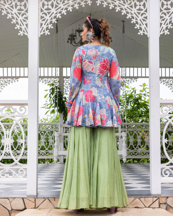 Indigo Grove Peplum Palazzo Set