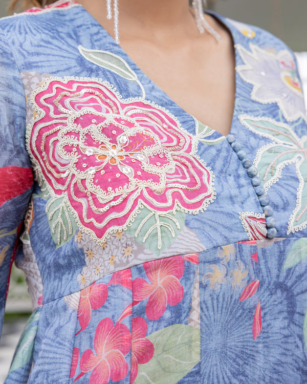 Indigo Grove Peplum Palazzo Set