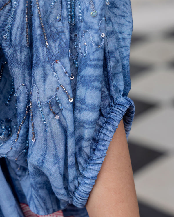 Ruched Mist Shirt Dress
