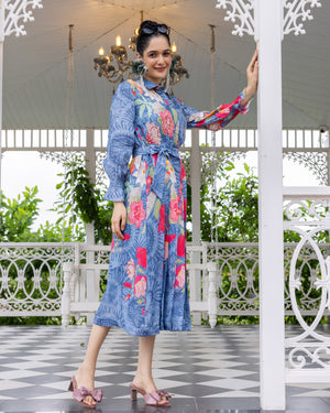 Pressed Flower Shirt Dress
