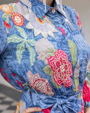 Pressed Flower Shirt Dress
