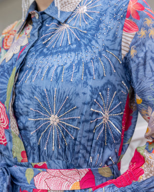 Pressed Flower Shirt Dress