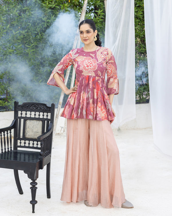 Mauve Mesa Peplum Co-ord Set