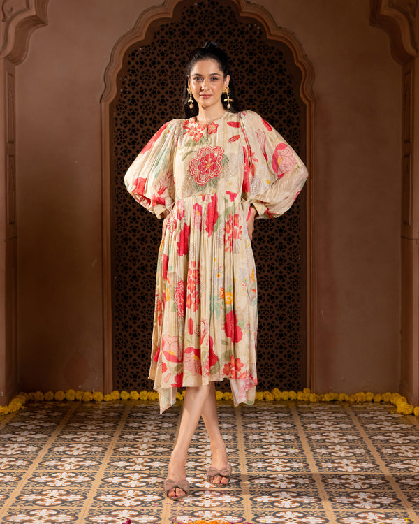 Blush Drape Midi Dress