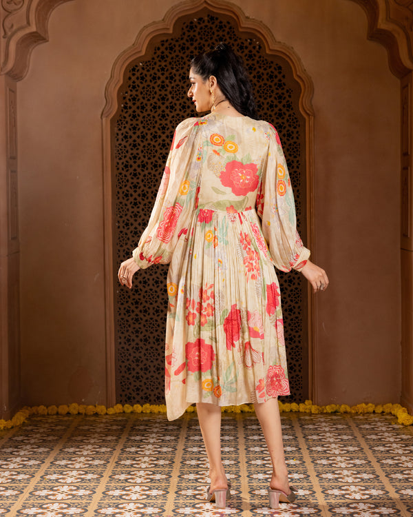 Blush Drape Midi Dress