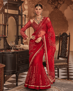 Sassy Grace Maroon Saree